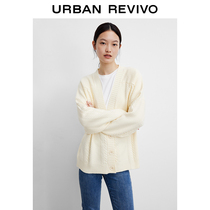 UR2021 Winter New Products Womens Clothing Korean Lazy Wind Jacquard Sweater Knit Jacket WL39S9DN2003