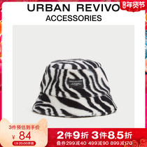 Beijing REVIVO2021 autumn and winter women accessories zebra pattern fisherman hat AW46TA4N2008