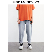 UR2022 Summer New Pint Mens Fashion Trends Shampoo Mills White Weave Mark Over Side Streaming Su Jeans MV05RBKN2000