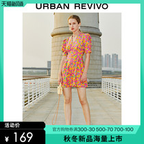  UR2021 Spring and summer new womens retro gentle floral slim-fit treasure dress WG16R7EN2001