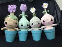 Handmade DIY wool crochet 4 potted doll Picture tutorial electronic illustration