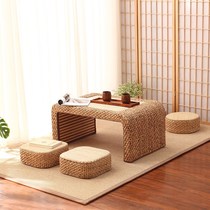 Rattan tatami tea table floating window table Japanese tea table Zen Kang table balcony table window sill small table