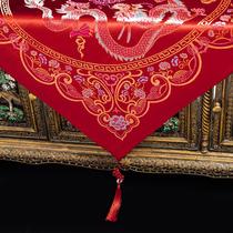 Tide bride red hijab wedding Chinese wedding red head tassel vintage embroidery veil high-grade Xiuhe dress Xiuhe