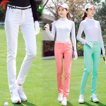 Send belt summer and autumn golf clothing womens trousers thin waist slim slim sports uniform casual pants