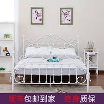  Modern simple wrought iron princess bed Wrought iron bed 1 2m single bed Children 1 5m 1 8m double iron frame bed