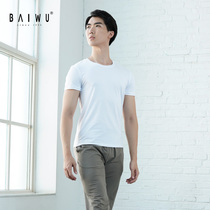 Baiwu Dance Garden Dance Short Sleeve T-shirt Male Summer Thin Slim Slim Round Neck Practice Dancing Clothes Top Half Sleeve