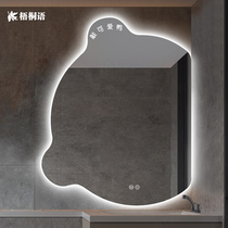 Luminous Small Bear Mirror Logo Logo Brief Toilet Mirror Intelligent Mirror Touch Screen Creative Cartoon Bathroom Mirror Profiled