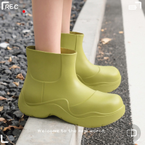Rain Shoes Women Outwear Medium-high Cylinder Fashion All Season Water Shoes Non-slip Soft Bottom Rubber Shoes Waterproof Adults Thick Base Rain Boots Lady