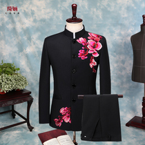 Zhongshan suit Zhongshan clothing big choir Chinese male host dress Chinese style singer masters ceremonial stage costume