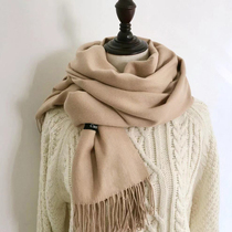 Rosex solid color cashmere scarf autumn and winter Korean casual versatile tassel thickened warm bib shawl