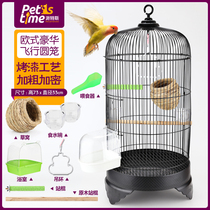 Bird cage Parrot cage Tiger skin Xuanfeng Starling Wen Bird Villa breeding round cage large metal stainless steel bird nest