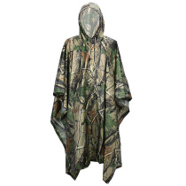 Outdoor camouflage poncho multifunctional three-in-one maple leaf camouflage raincoat outdoor ceiling mat moisture-proof raincoat