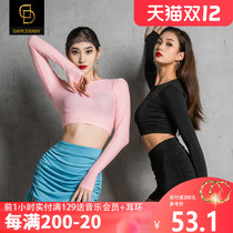 One two three Latin dance practice clothes womens coat fashionable long sleeve professional dance clothing 2021 new dance clothes 420