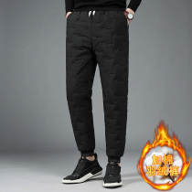 Autumn and winter 2021 New down cotton pants mens casual fashion cold-proof trousers thickened warm cotton pants outside