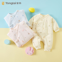 Tongtai jumpsuit autumn and winter newborn baby thin cotton warm clothes newborn baby clothes and Monk suit suit