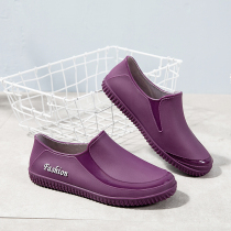 Rubber shoes shallow non-slip student overshoes wear-resistant nurse sunny rain shoes short tube kitchen thick bottom wear-resistant soft bottom water shoes women