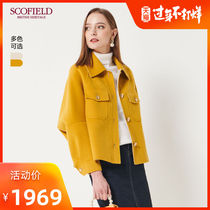 Scofield women's new winter solid square collar raglan sleeve wool suit coat sfjk94t08q