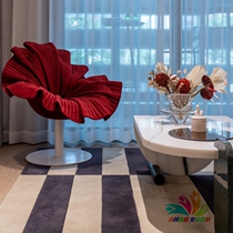 Designer GRP Lotus Chair Petal Flower Profiled Chair Live Ins Net Red Chair Villa Swivel Reclining Chair