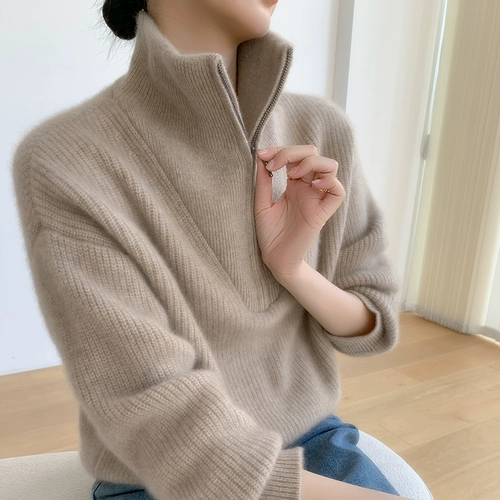 Кашемировая рубашка с молнией, демисезонный свитер, трикотажное термобелье, увеличенная толщина