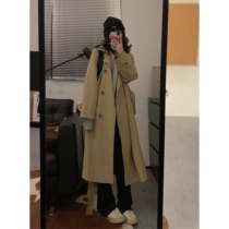 Viiwen quality is a classic slimming long Korean khaki trench coat female 2 colors