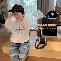  2021 new spring and autumn childrens wild cartoon T-shirt boys casual inner and outer wear bottoming shirt baby top