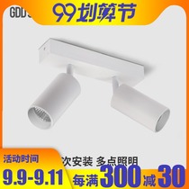 Light-mounted led spotlight conjoined double 2-head anti-glare ceiling multi-head household living room aisle long non-opening rail track