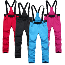 Ski pants women men's waterproof breathable warm padded outdoor winter single and double board straps ski pants padded