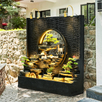 Courtyard garden layout water production circulation water yard water curtain wall fish tank indoor living room landscaping floor ornaments