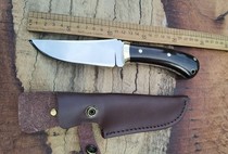 Handmade clam blade one keel thick high texture Indian style mirror light blade ebony handle small hunting knife