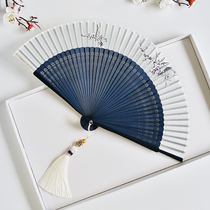 Elegant Chinese fan folding fan Female ancient style portable Hanfu Japanese style photo props Friends birthday gift