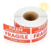 FRAGILE warning sticker FRAGILE English self-adhesive label paper copper waterproof careful light moisture-proof sticker
