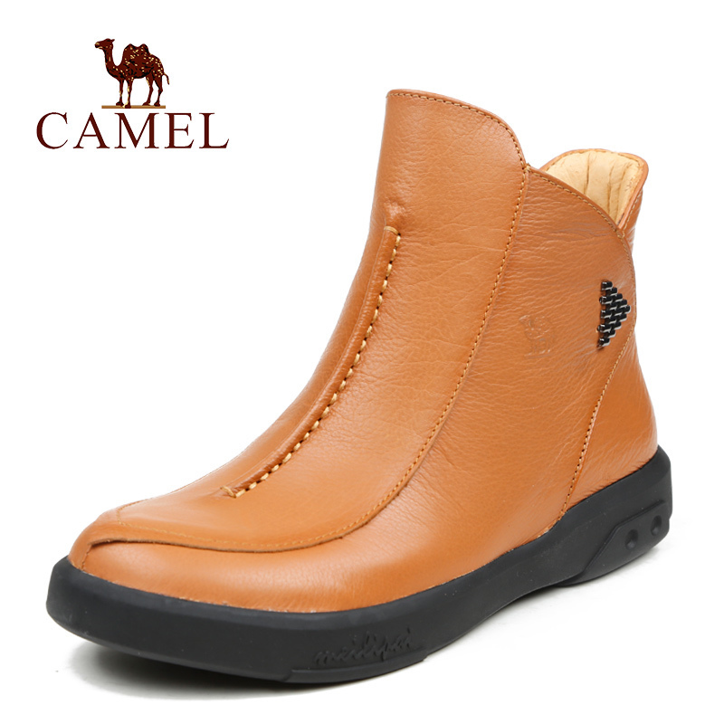Camel/Camel genuine women's shoes 2016 autumn new women's boots leather fashion warm fluffy cotton boots ankle boots