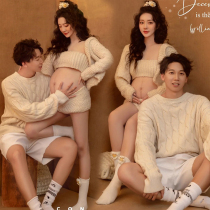 Rental pregnant women Photo clothing new home warm and lovely fresh thick line couple knitted photo studio photo clothes