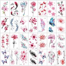Tattoo patch waterproof female long lasting sexy collarbone ankle cherry blossom other shore flower hipster girl tattoo stickers wind
