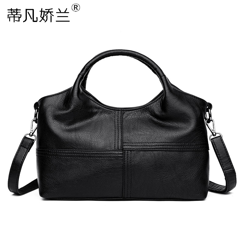 Middle-aged mother bag crossbody bag 2018 new fashion simple shoulder bag large capacity folding soft bag