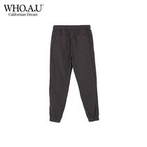 WHOAU Small Bear Spring Autumn Season Linen Sport Pants Male Korean Version Casual Long Pants Harbor Wind Workout Pants Bungling Pants