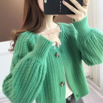 Knitted cardigan womens short style 2022 spring new niche design sweater autumn and winter jacket
