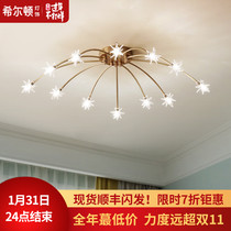 Hilton all copper American led ceiling lamp bedroom lamp room marriage room children's room northern Europe creative personalized lamp Q