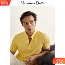 Massimo Dutti Mens Cotton Stand Collar Short Sleeve POLO Shirt 00726283300