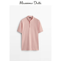 Massimo Dutti Mens Clothing 2022 Spring Summer New Pint Casual Version Cotton Polo Stand 00726300653