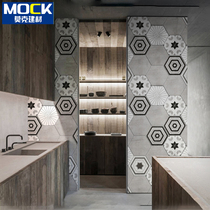 Hexagonal brick Nordic industrial cement gray bathroom wall brick Kitchen non-slip floor tile 260x300 hexagonal tile
