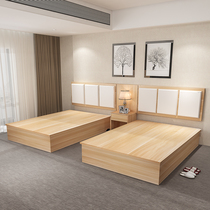 Changsha hotel bed Hotel complete set of furniture Standard room wardrobe TV cabinet table Bed and breakfast express hotel apartment Bed table and chair