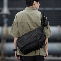 Satchel mens large capacity fashion trends Slanted Satchel Satchel mailbag College students Inclined Cross Single Shoulder Backpack Women