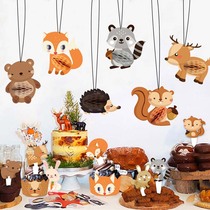 Kindergarten corridor corridor charm Classroom Art room Environment decoration materials Cartoon animal flag pull creative pendant