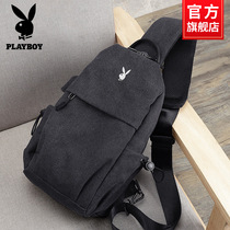 Flower Playboy mens diagonal satchel canvas casual mens bag multifunction chest bag Single shoulder bag Backpack Tide Cards Small Bag