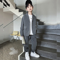 Boy suits suit Spring style CUHK Tong Yinglun Wind handsome Childrens Spring and Autumn Season West Fry Street Boy Two Sets