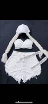 Bar ds lead dance gogo costume ds white braided hat female song dj performance suit high-waisted jeans