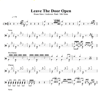 leave the door open No drum accompaniment Dynamic drum score Jazz drum song drum set drum score