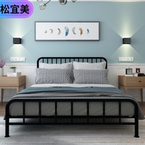 Wrought iron bed Simple modern 1 5 1 8 meters Nordic double ins net red thickened thickened apartment iron frame sheets people
