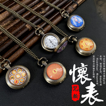 Great sorrow Shurangama heart mantra wheel Pocket watch Necklace Vintage pendant Fu Hui Da Sui Sui perfect Green mother Manjushri God of wealth Woman